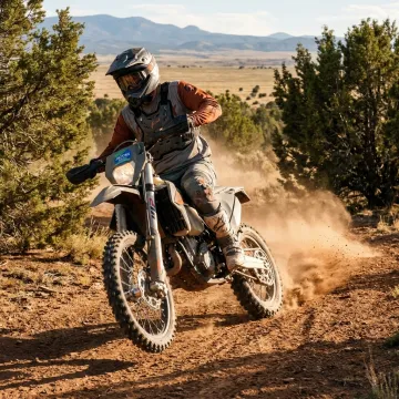Rider on an off-road dirt bike