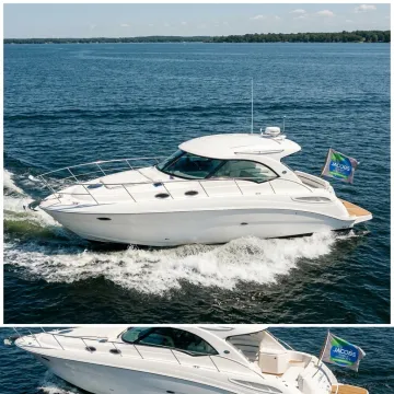 Yacht cruising on open water