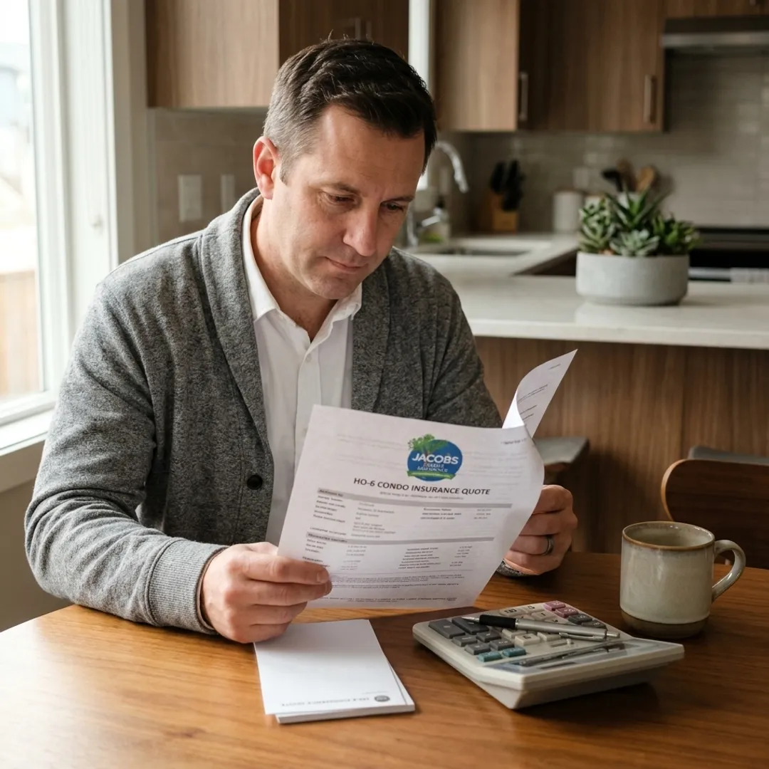 Condo owner reviewing insurance costs