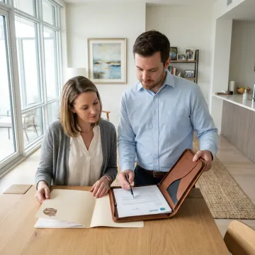 Condo owner reviewing insurance coverage at home