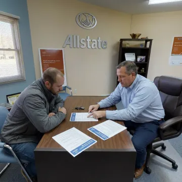 Agent reviewing roadside assistance coverage with driver