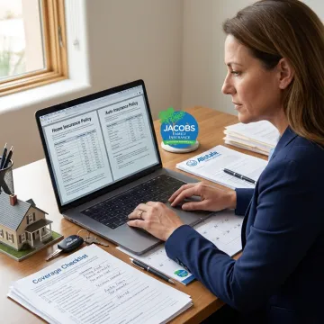 Agent reviewing home and auto insurance bundle