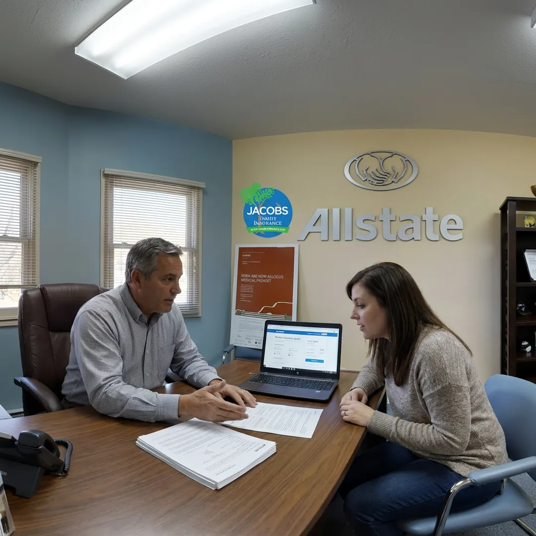 Insurance agent reviewing renters quote with tenant
