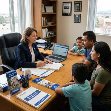 Insurance agent helping a New Mexico family