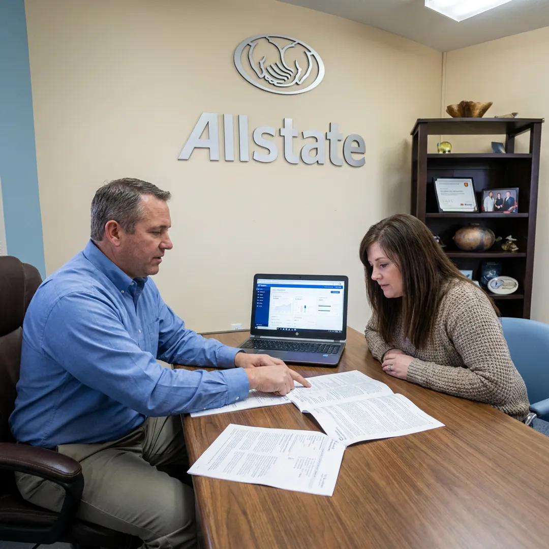 Insurance agent helping a Hobbs customer review coverage