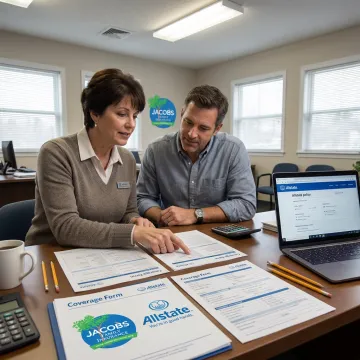Insurance agent reviewing coverage options with a client