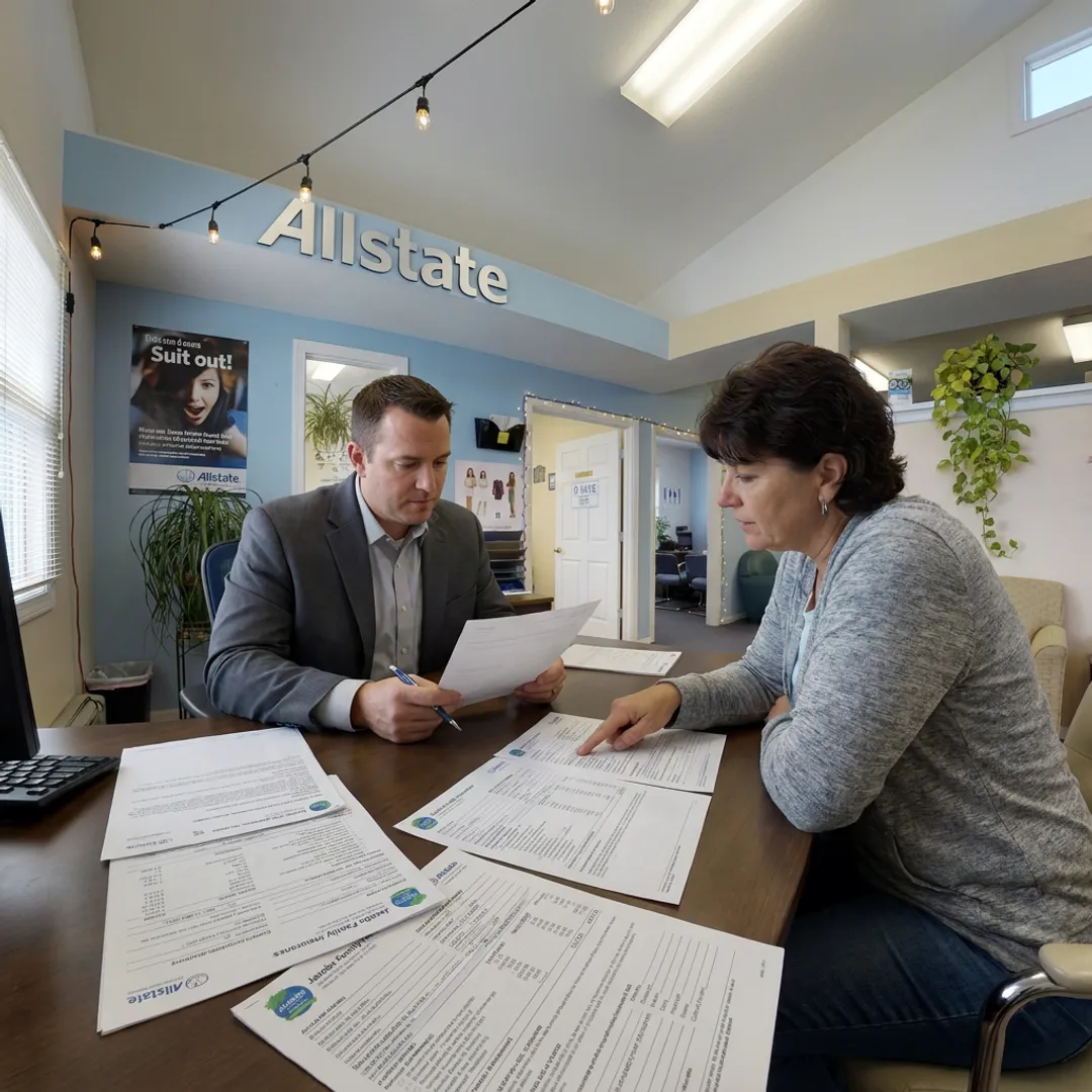 Insurance agent reviewing policy options with a customer