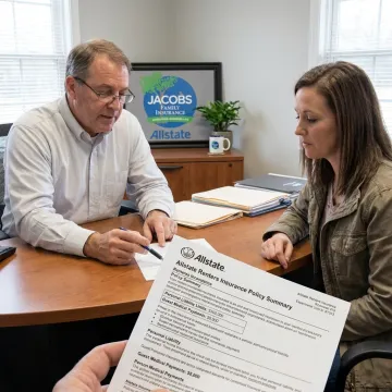Insurance agent explaining renters liability protection