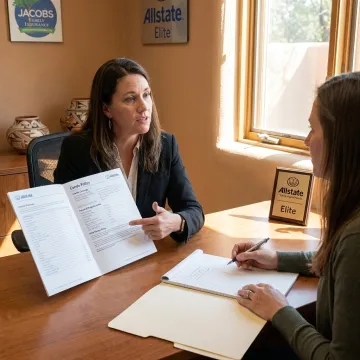 Insurance agent explaining condo coverage