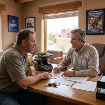 Agent reviewing ATV insurance options