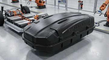 Thermoplastic composite EV battery enclosure component showing structural housing design