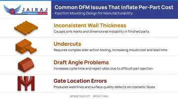 Four DFM design flaws that inflate injection moulding cost and reject rates