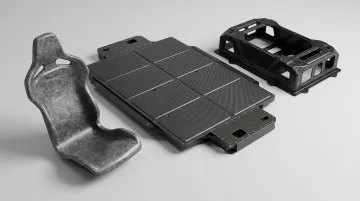 Glass fiber reinforced thermoplastic structural EV components including underbody panels and seat frames