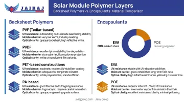 Solar module polymer layers comparison backsheet encapsulant materials and market share