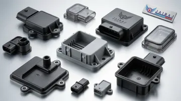 Precision automotive polymer sensor housing components manufactured using PA66 and PBT materials