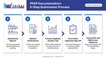 5-step PPAP documentation process for automotive TPMS component supplier qualification