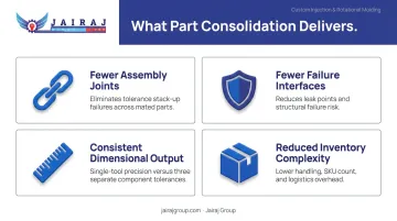 Four key benefits of plastic part consolidation reducing assembly joints tooling and inventory complexity