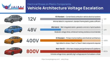 ICE versus EV voltage comparison 12V 48V 400V 800V operating environments