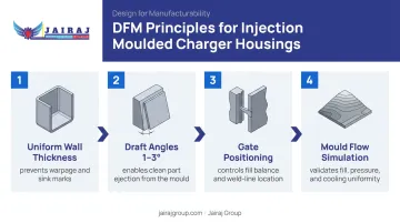 Four design for manufacturability principles for injection moulded EV charger housings