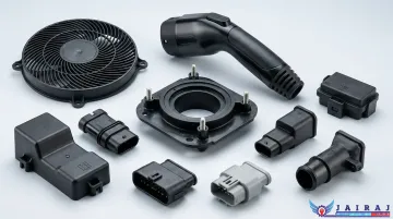 Precision injection-molded EV and automotive plastic components including charger handles and fan grills