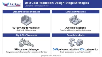 Four DFM design-stage cost reduction strategies for injection molded plastic parts