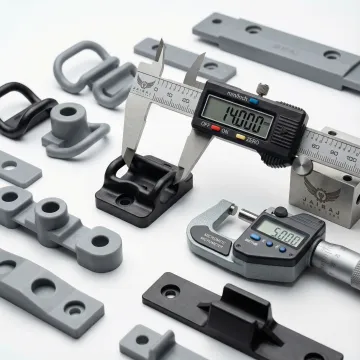 Precision machined plastic railroad fittings in industrial setting