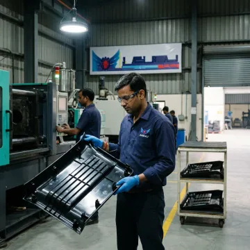 Automotive plastic moulding production line