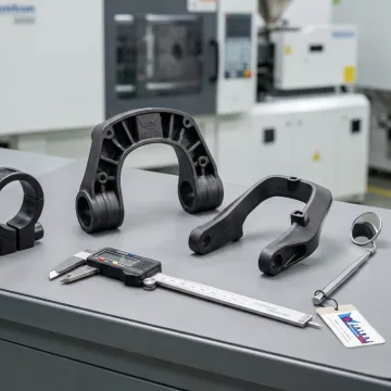 OEM plastic suspension components for inverted fork assemblies