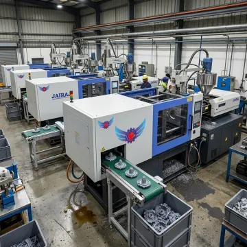 Industrial plastic injection moulding production line