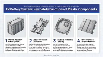 EV battery system plastic components four key safety functions illustrated breakdown