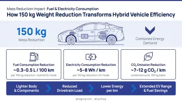 150kg hybrid vehicle mass reduction impact on fuel and electricity consumption