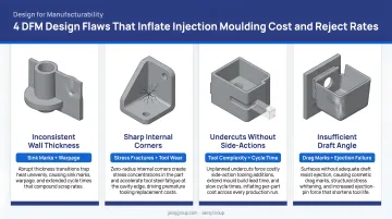 Four DFM design flaws that inflate injection moulding cost and reject rates