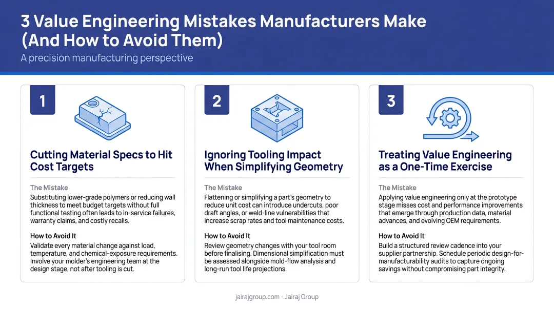 Three common value engineering mistakes manufacturers make and how to avoid them