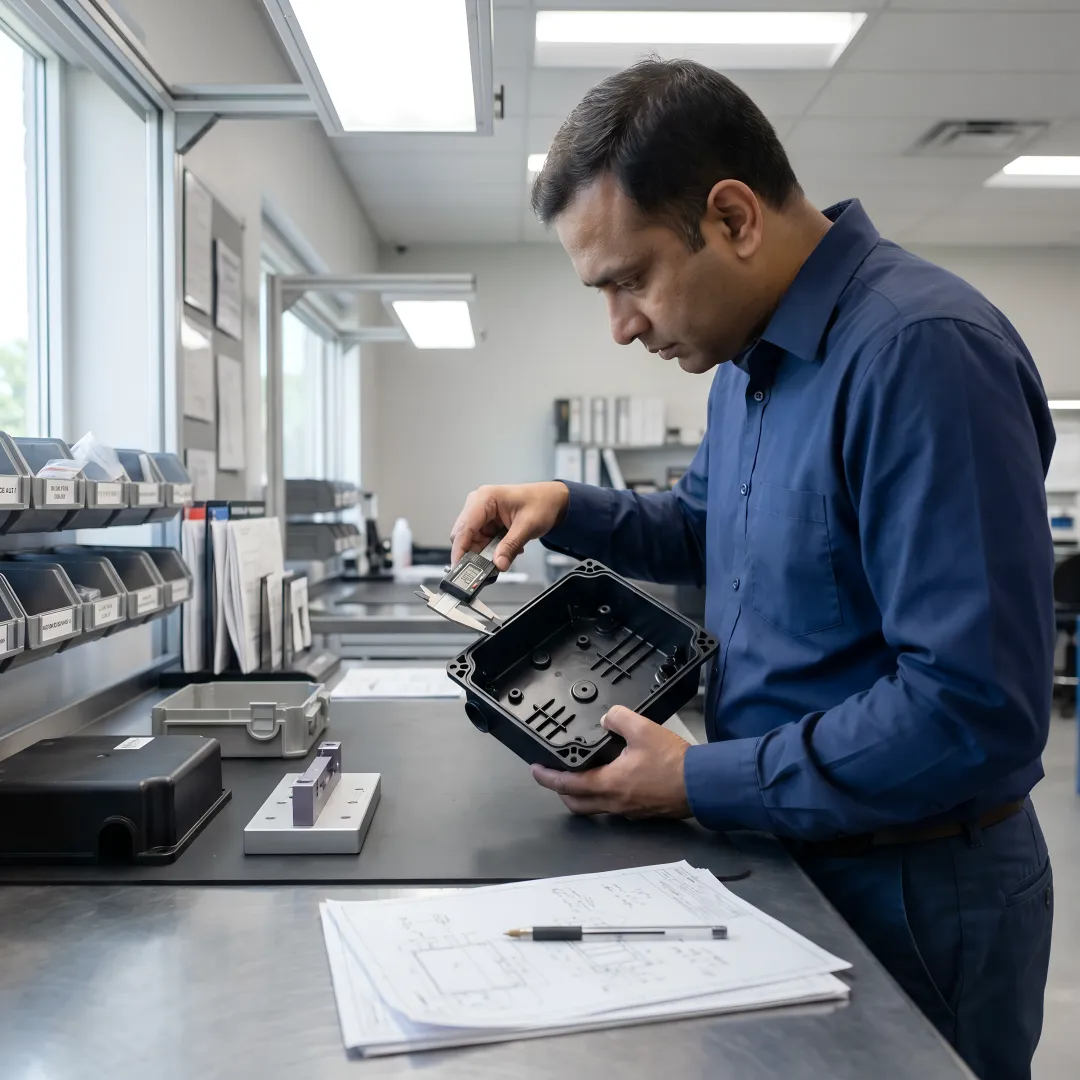EV plastic enclosure inspection process