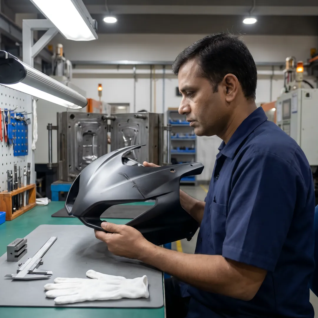 OEM plastic part inspection and manufacturing process