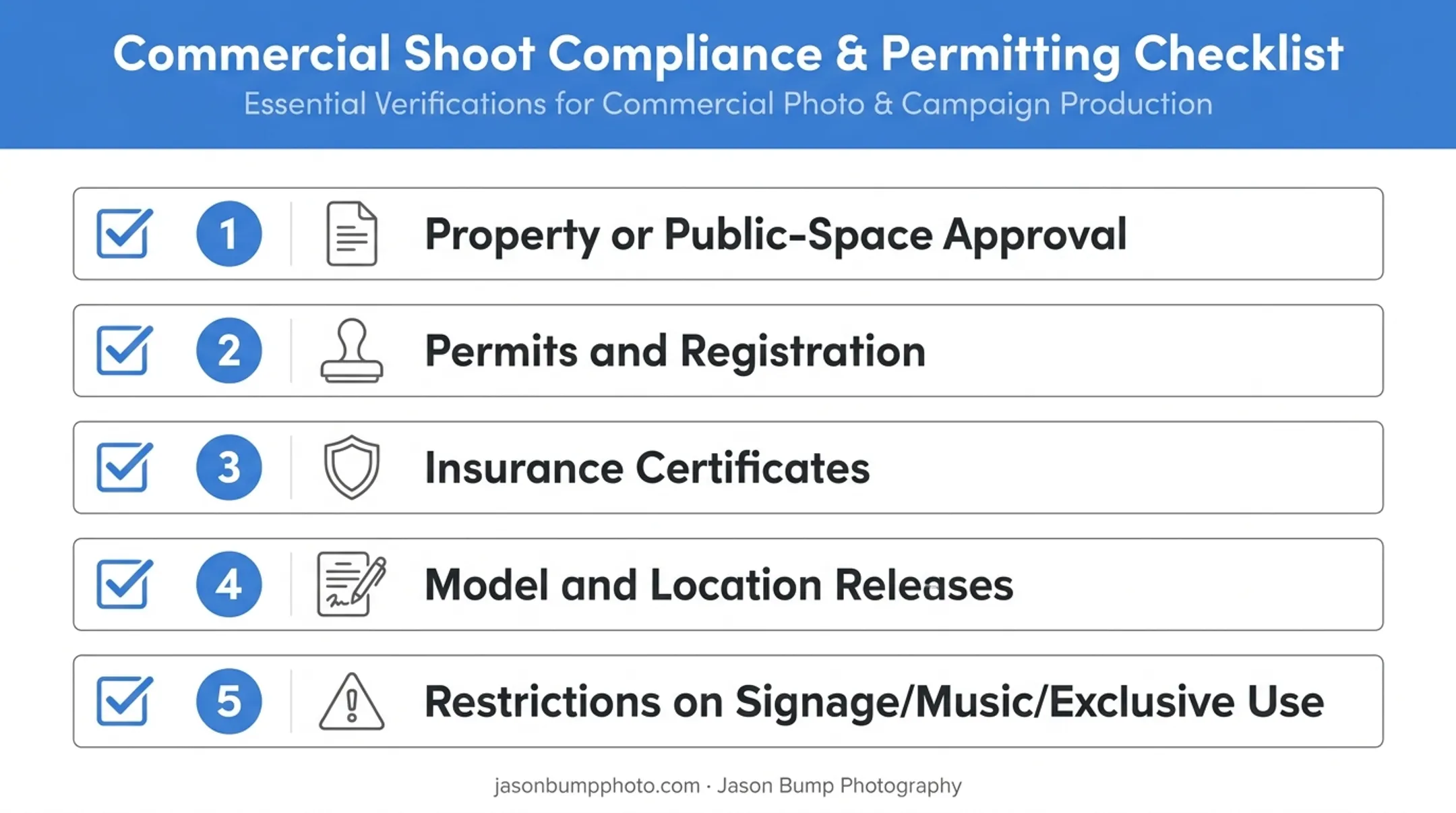 5-step permit and permission checklist for on-location fashion shoots