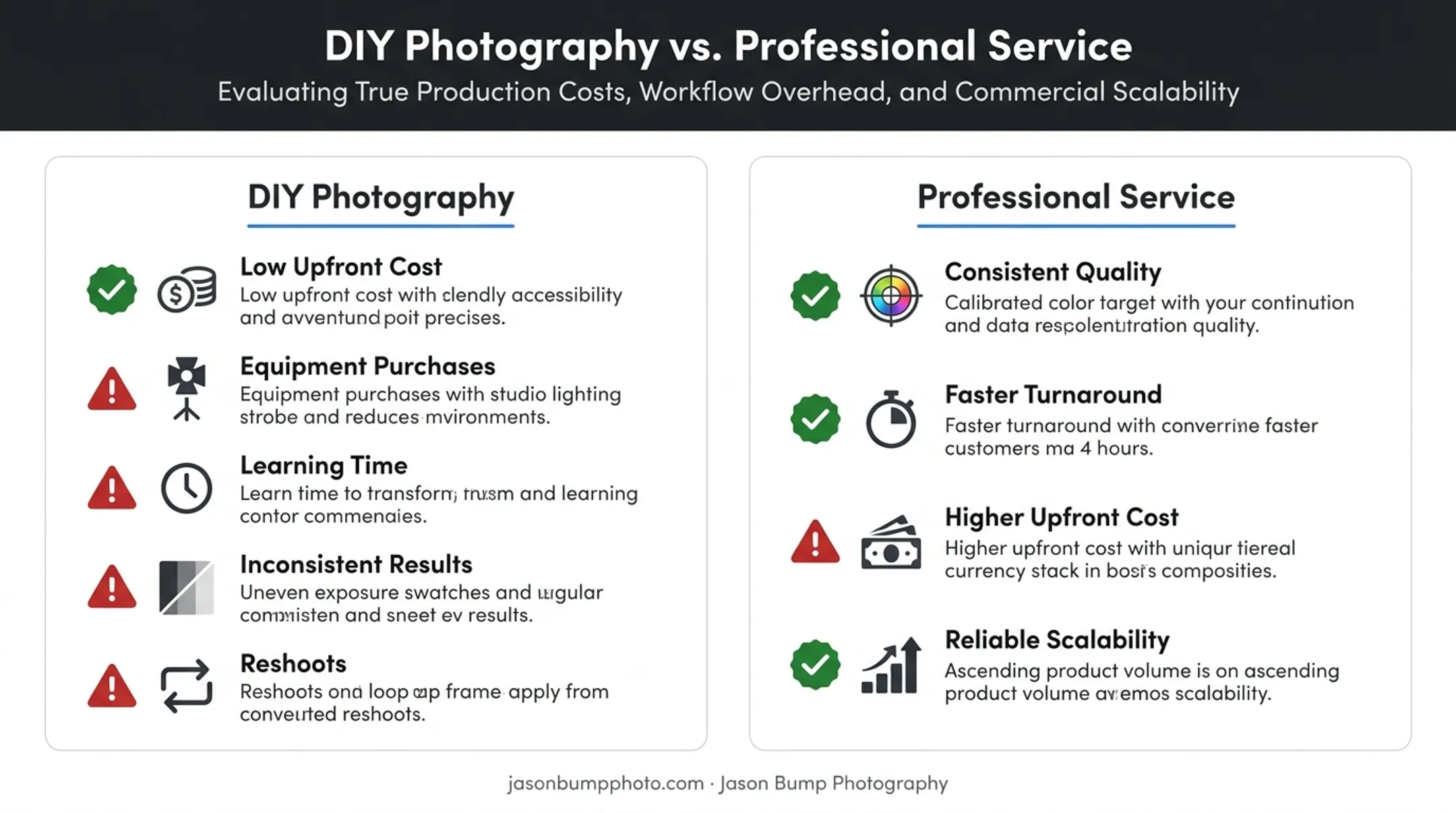 DIY versus professional product photography cost and time tradeoffs