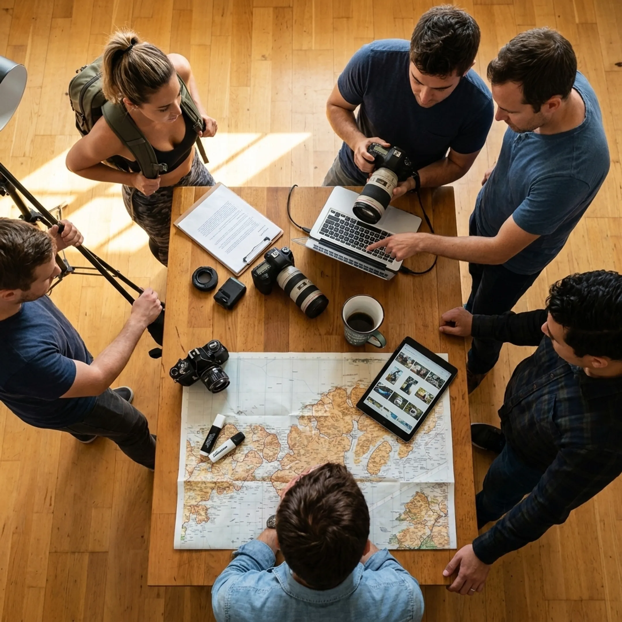 Creative director directing a lifestyle product photography shoot