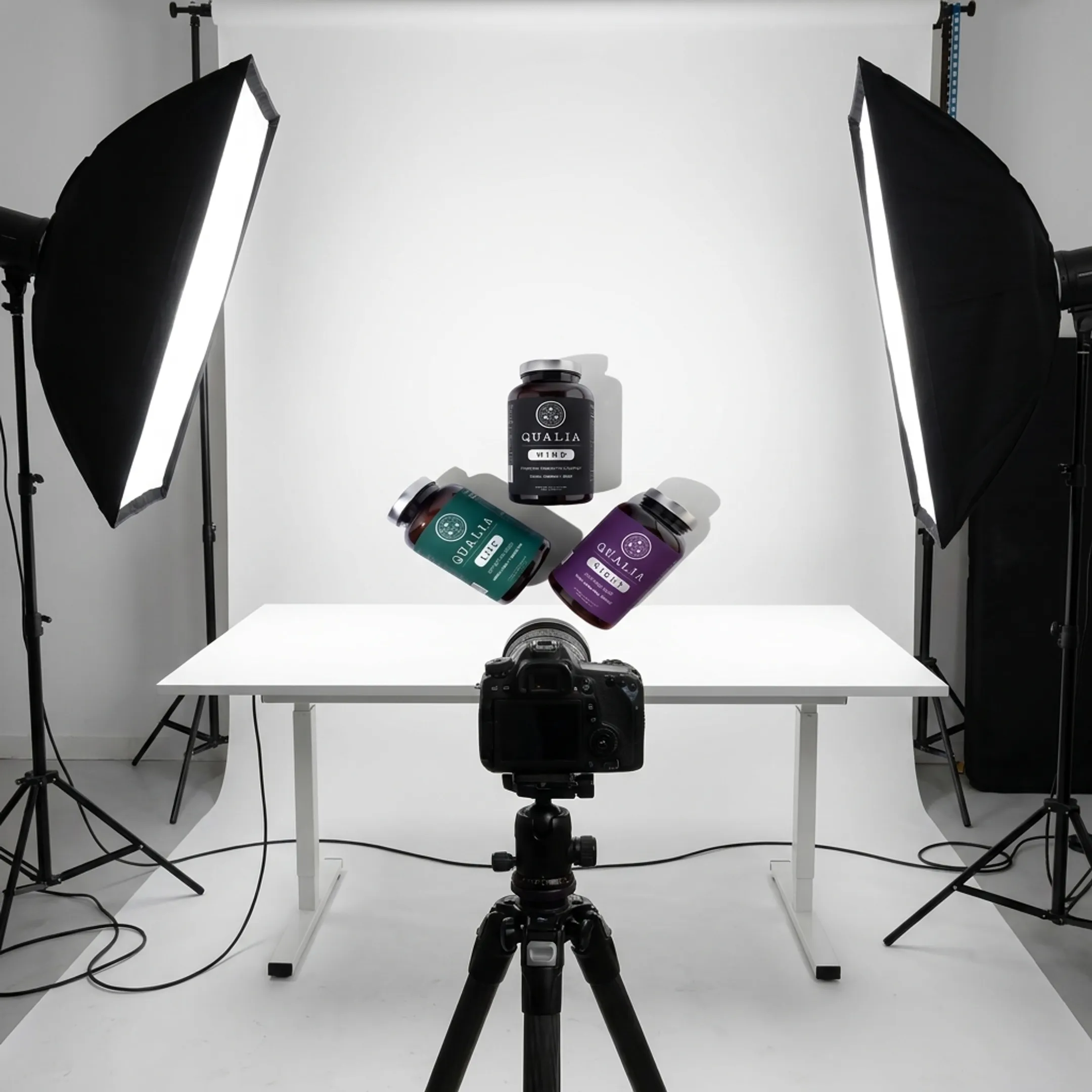 Ecommerce product photography studio setup with lighting and camera gear