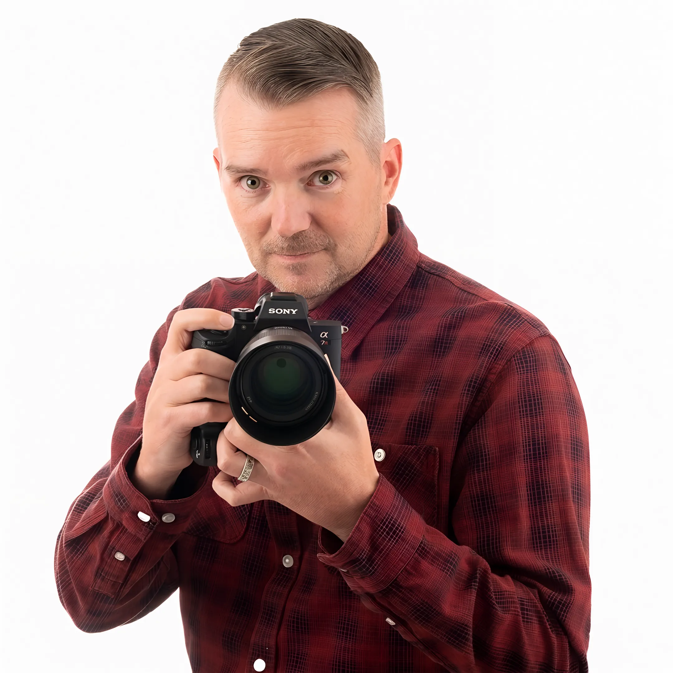 Commercial product photographer reviewing high-resolution images on a monitor