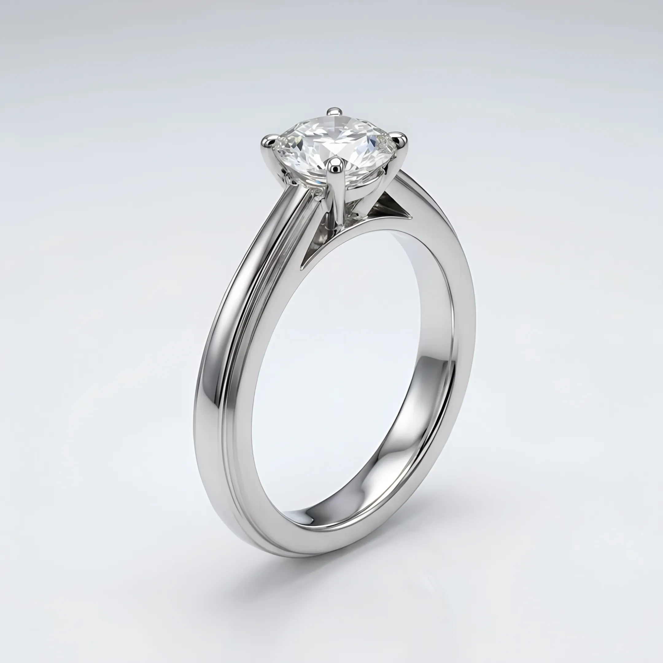 Close-up macro view of a diamond ring being retouched with sharp facet reflections