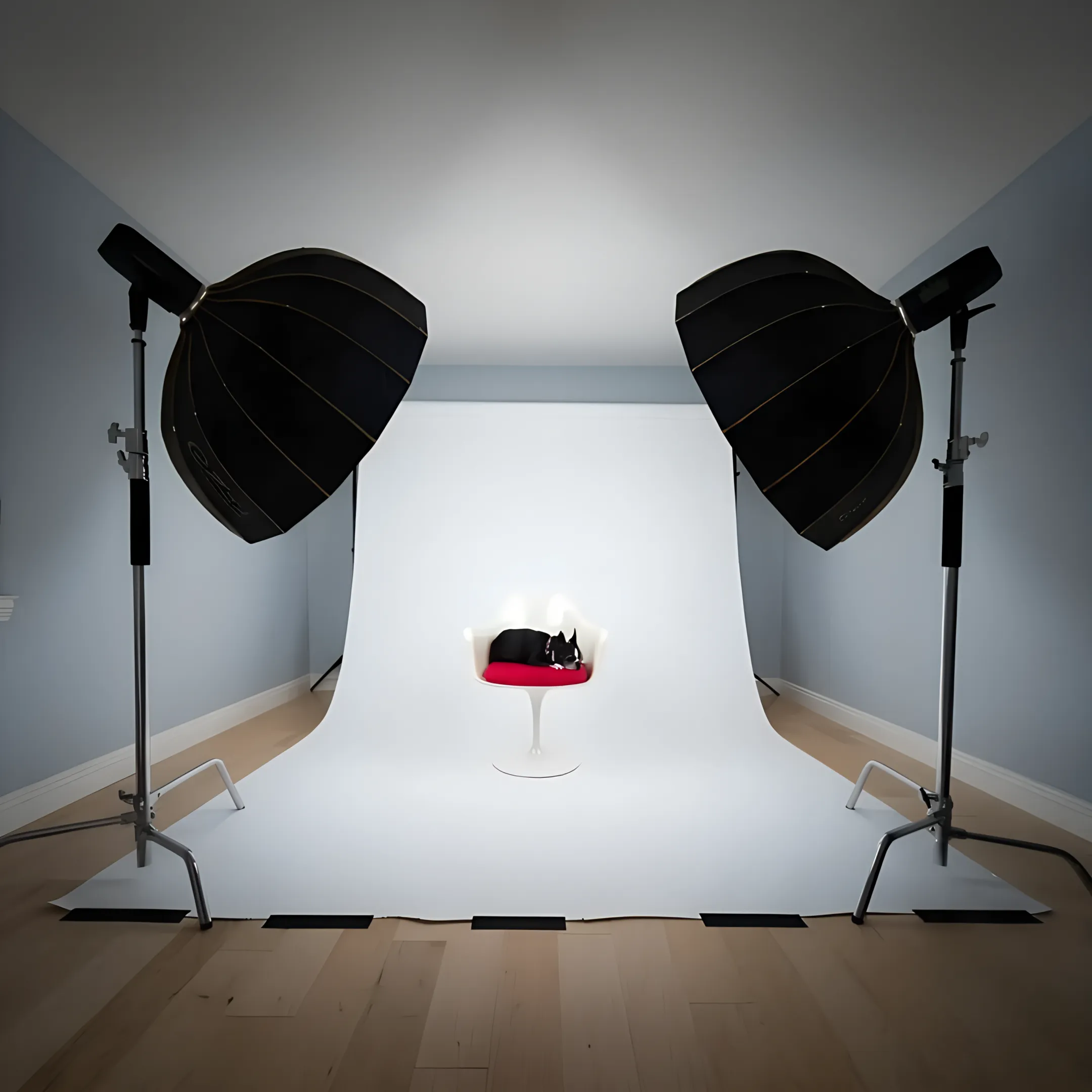 Corporate branding photography setup with professional lighting and equipment