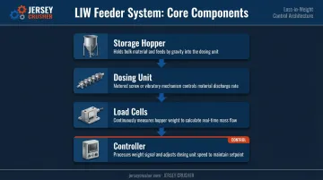 Loss-in-weight feeder four core components diagram with icons
