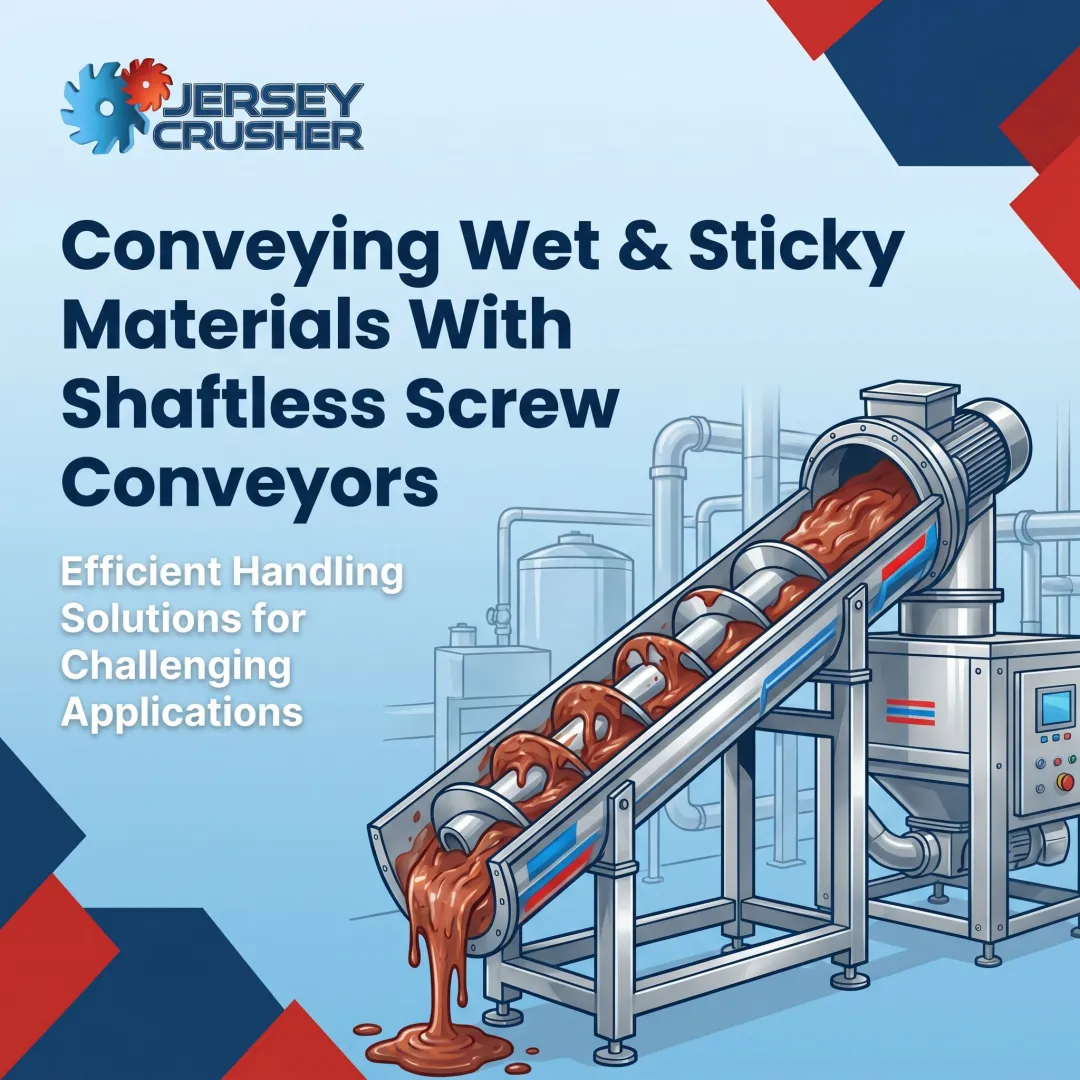 Conveying Wet & Sticky Materials With Shaftless Screw Conveyors