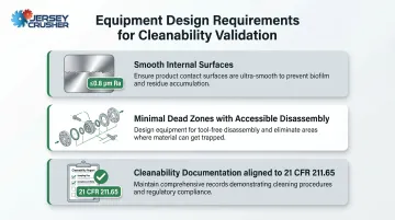 Three FDA cGMP cleanability design requirements for regulated powder handling equipment