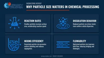 Four ways particle size controls chemical processing performance infographic