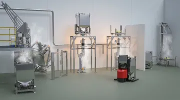 Specialty chemical catalyst manufacturing facility with particle size control equipment