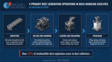 Four primary dust-generating operations in bulk powder handling facilities process diagram