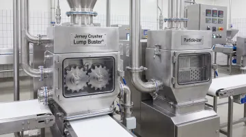 Jersey Crusher Lump Buster and Particle-izer units in stainless steel food-grade configuration