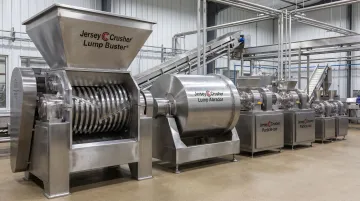 Jersey Crusher food-grade size reduction product line including Lump Busters Lump Abradors and Particle-izers